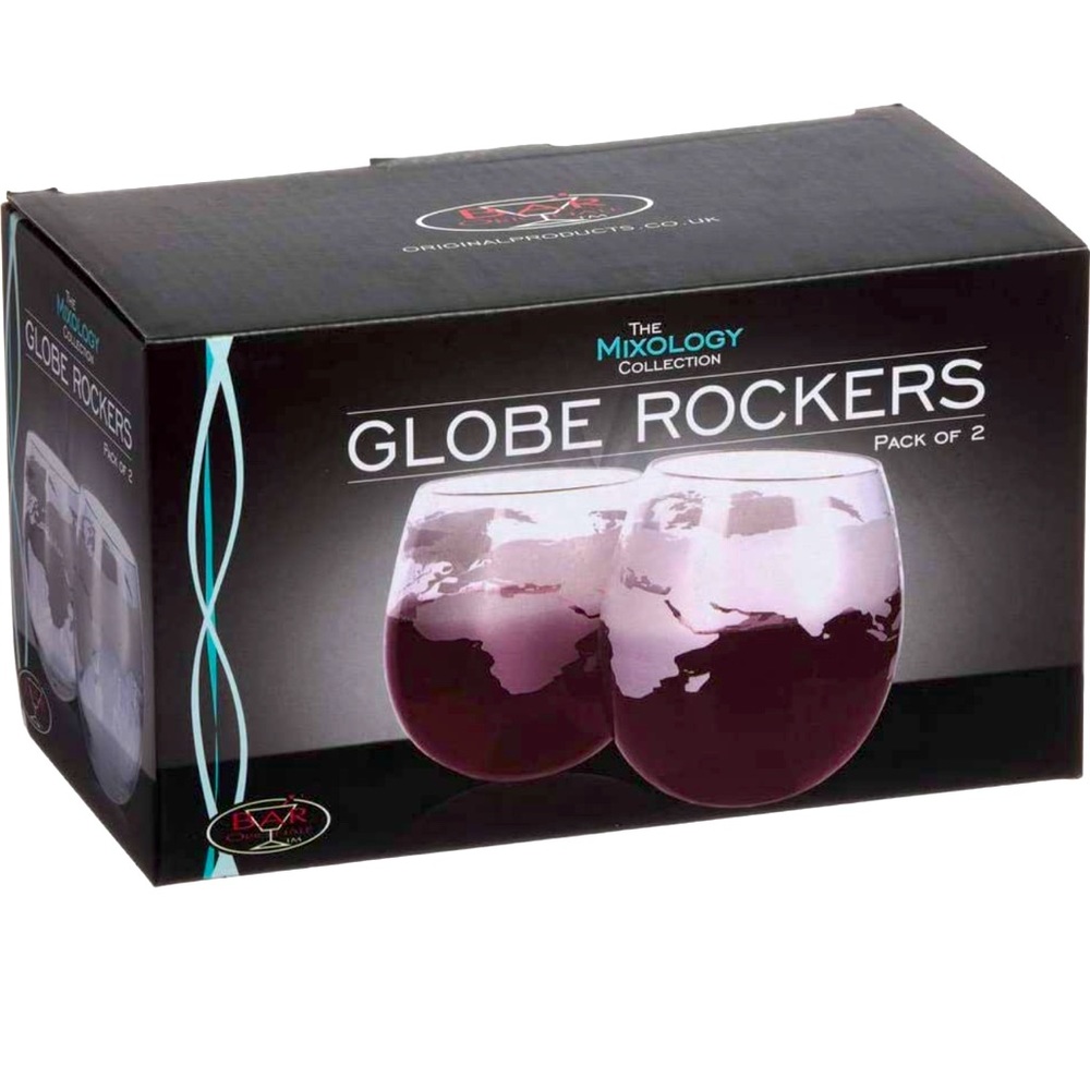 Globe RockerWhisky Brandy Cognac Round Bottom Drinkware set of 2 in box